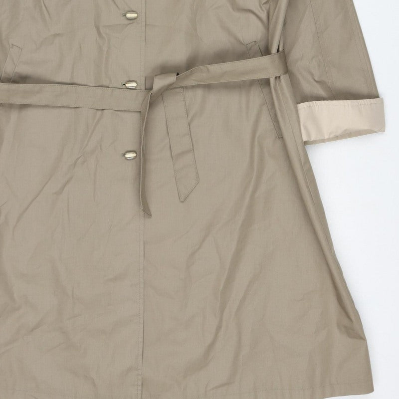 Amethyste Women's Beige Size 14 Belted Long Trench Coat Cotton Blend