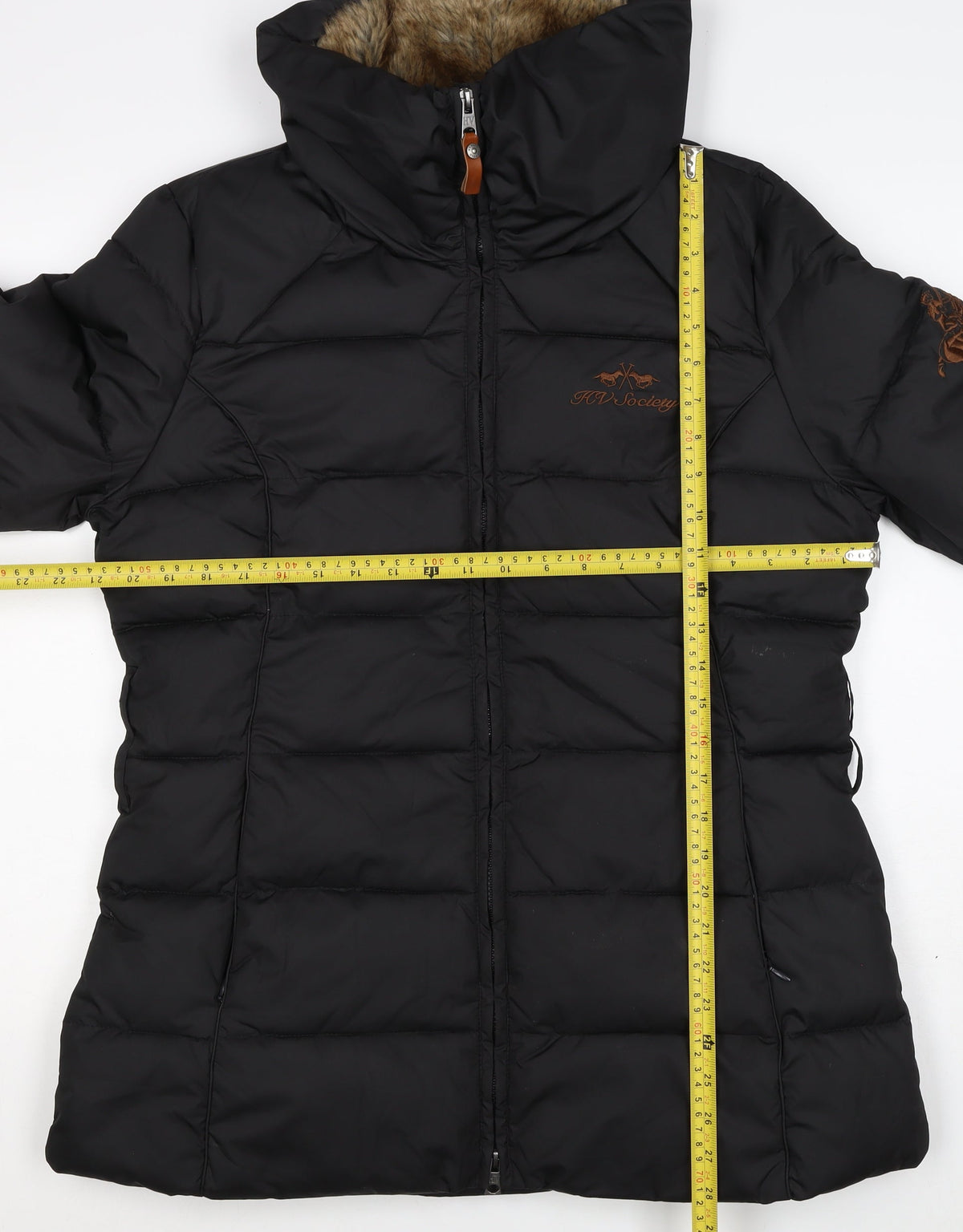 HV Polo Society Women’s Black XL Hooded Fur Trim Puffer Jacket