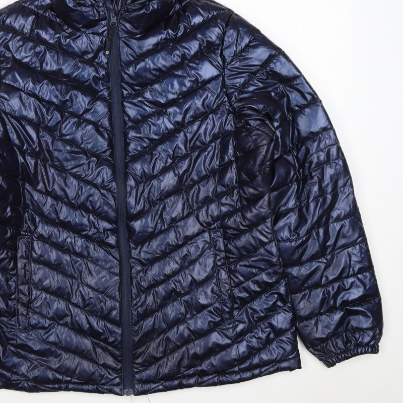 Mountain Warehouse Women’s Blue UK 14 Hooded Quilted Puffer Jacket