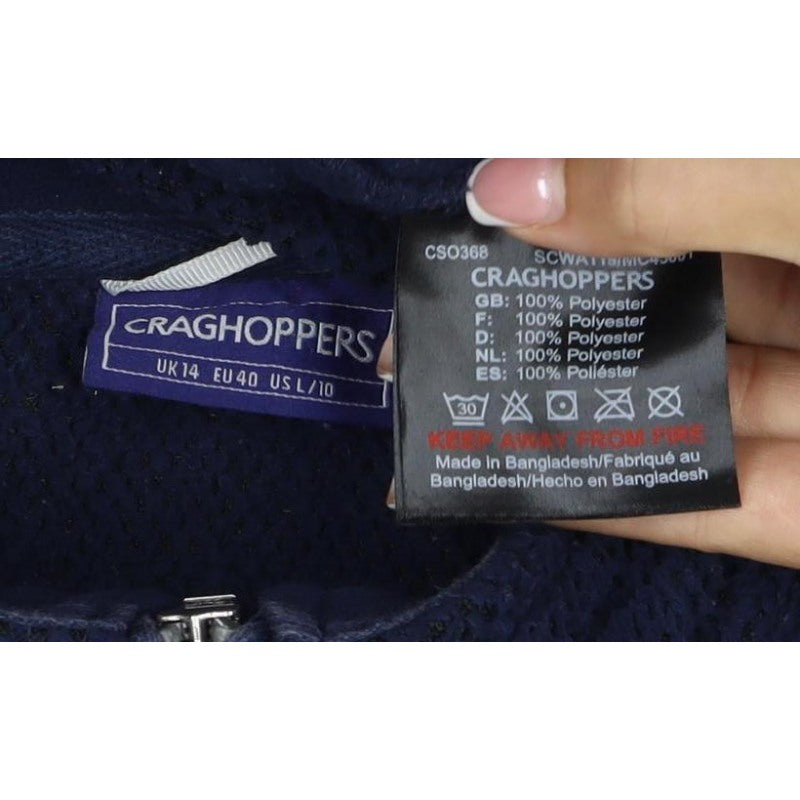 Craghoppers Women's Navy UK 14 Fleece Full Zip Jacket Collared