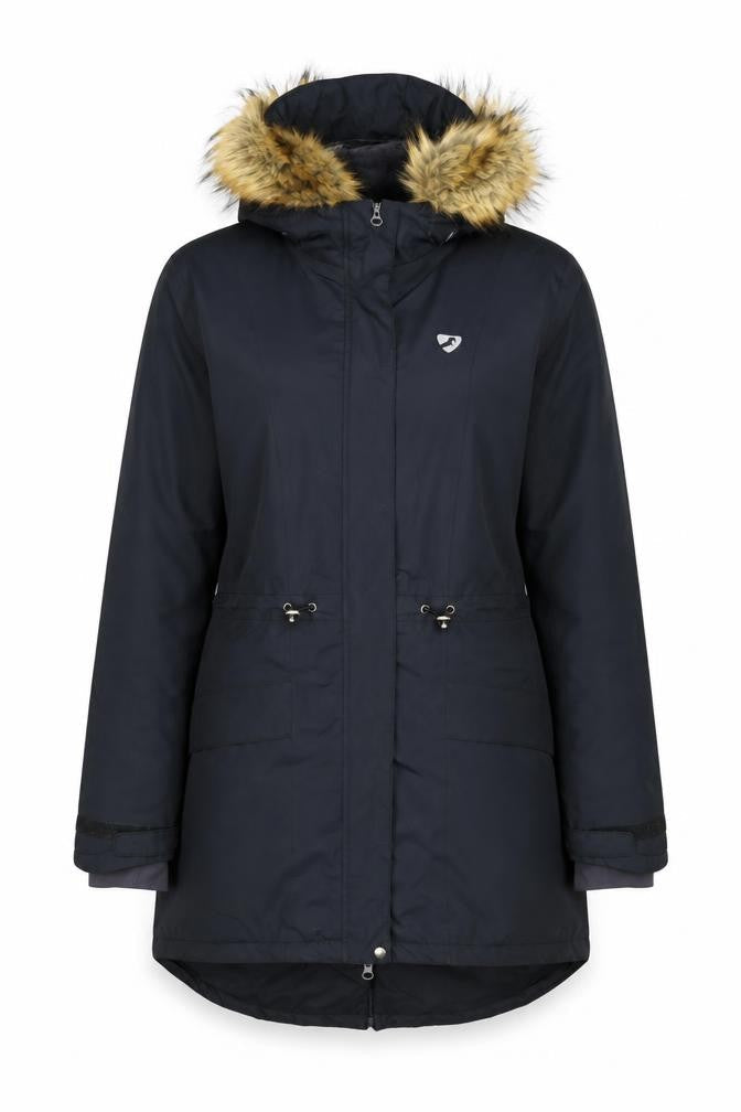 Aubrion Women's Blue UK 14 Long Parka Faux Fur Hooded Coat