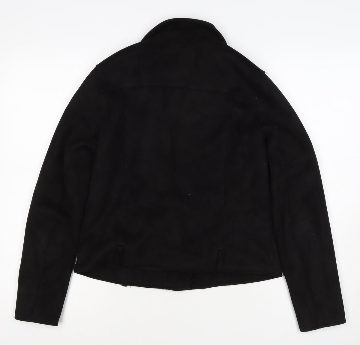 Papaya Women’s Black UK 14 Biker Jacket Faux Suede Zip