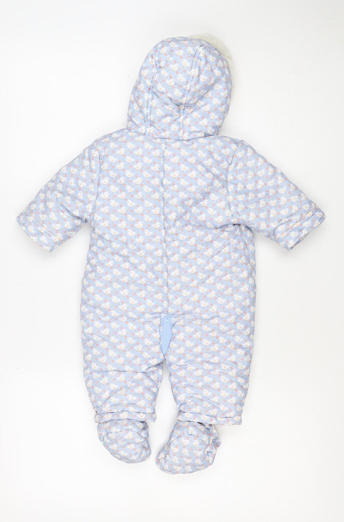 Mini Club Girls Blue 3-6M Puffer Bunny Hooded Snowsuit