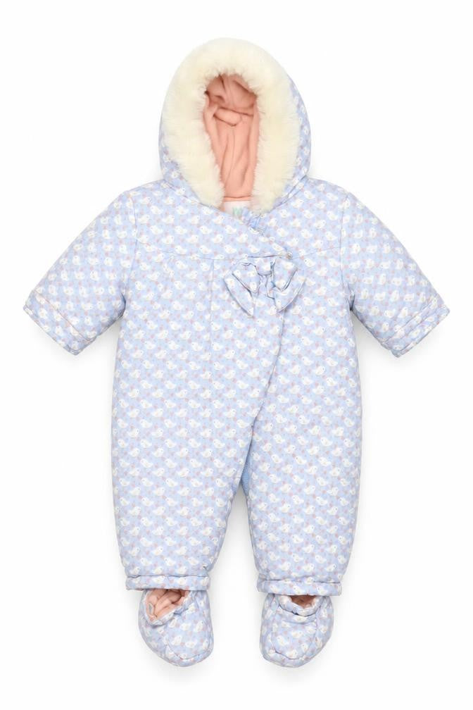 Mini Club Girls Blue 3-6M Puffer Bunny Hooded Snowsuit
