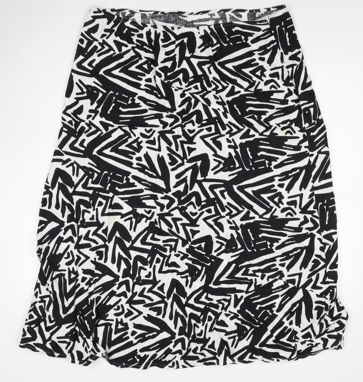 Papaya Women Black White Geometric Long Straight Pencil Skirt UK 20