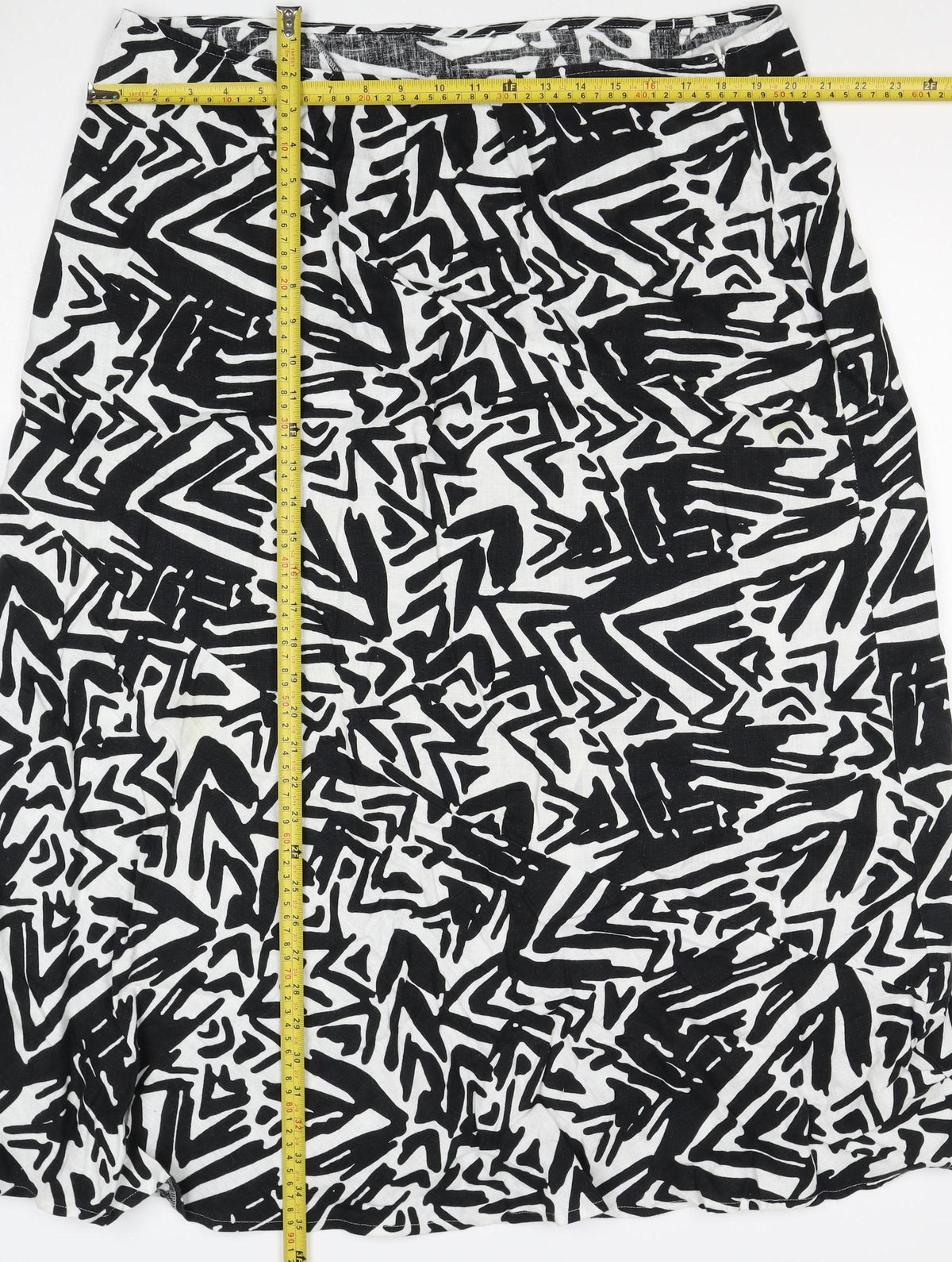 Papaya Women Black White Geometric Long Straight Pencil Skirt UK 20