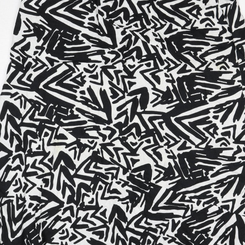 Papaya Women Black White Geometric Long Straight Pencil Skirt UK 20