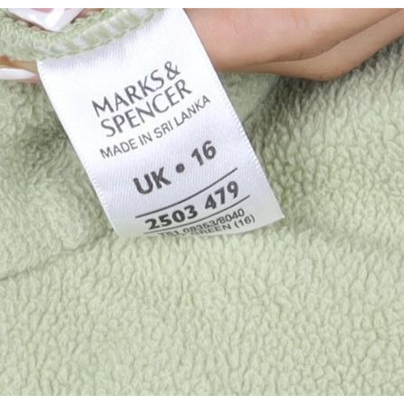 Marks & Spencer Women Green UK 16 Fleece Full Zip Jacket Pockets
