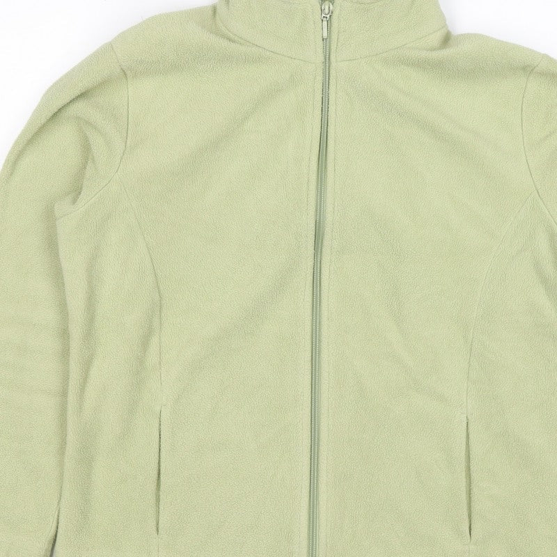 Marks & Spencer Women Green UK 16 Fleece Full Zip Jacket Pockets