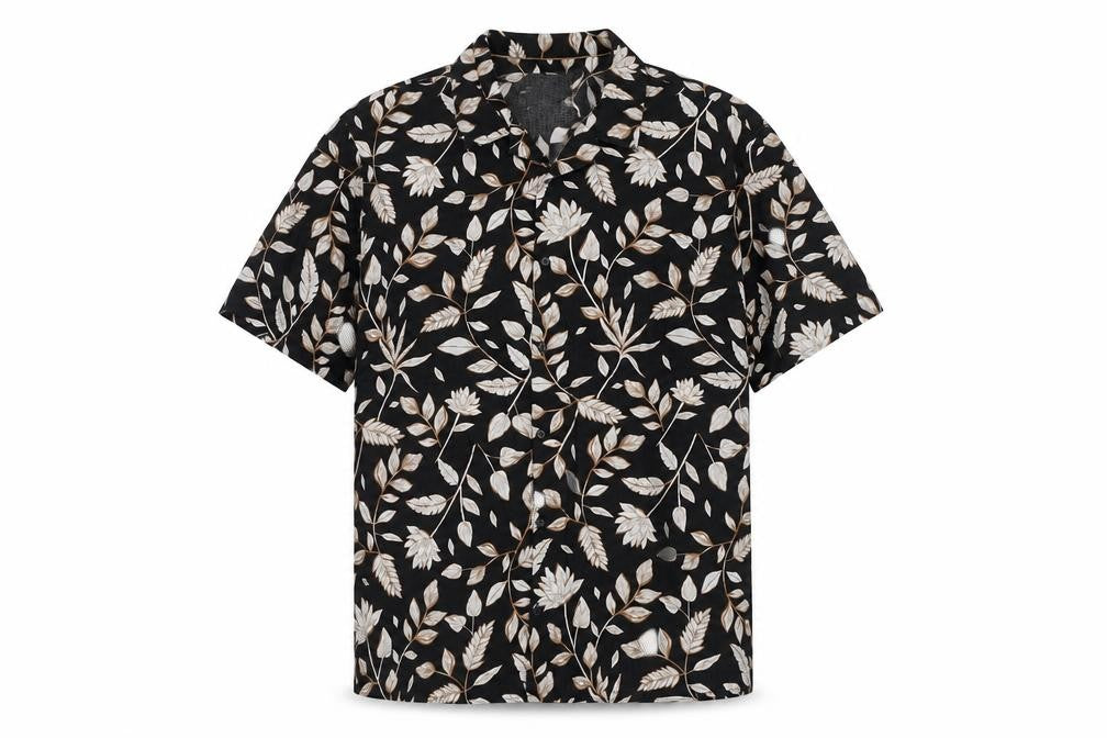 Autograph Men’s Black Floral Short Sleeve Button-Up Shirt 3XL