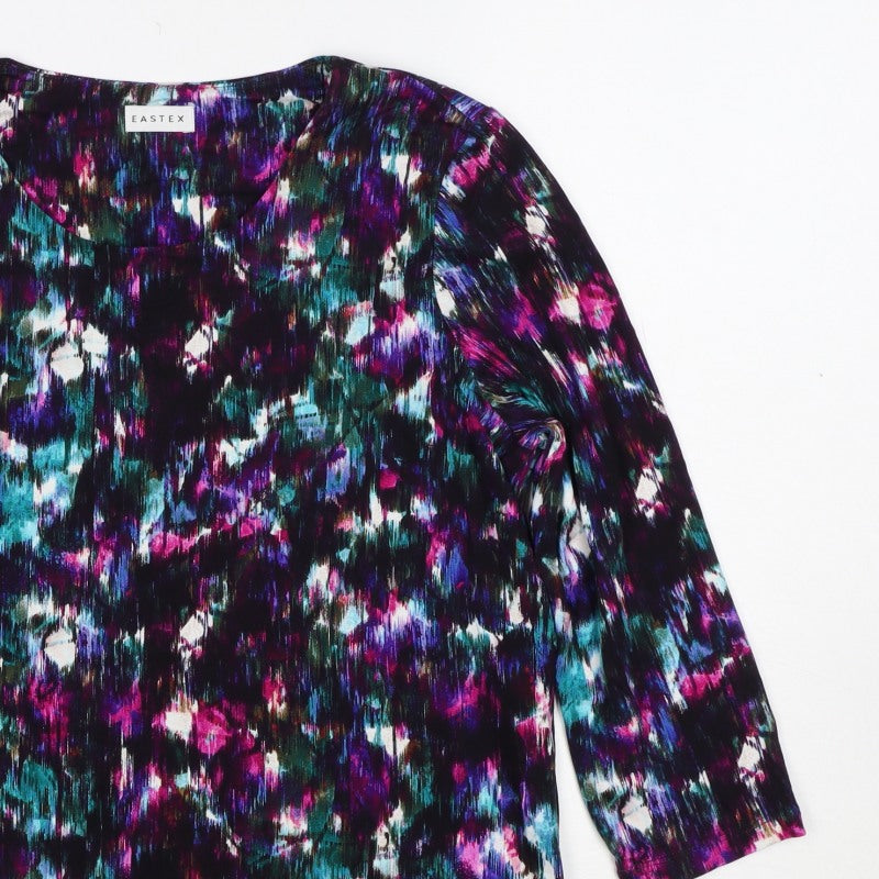 Eastex Women Multicoloured UK 12 Geometric Jersey Tunic Blouse