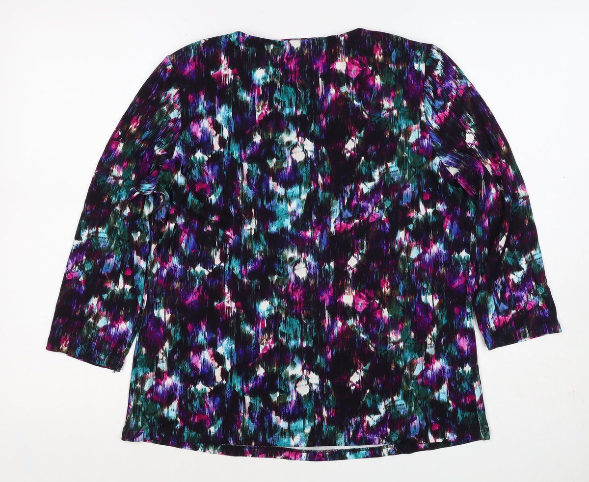 Eastex Women Multicoloured UK 12 Geometric Jersey Tunic Blouse