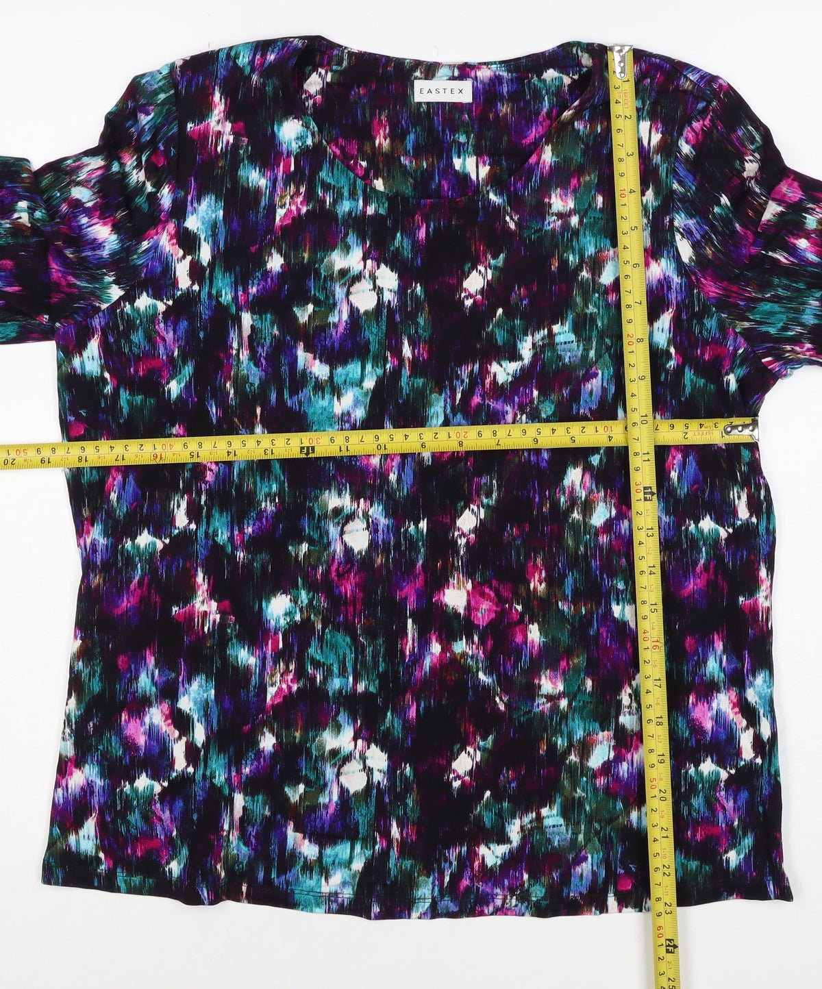 Eastex Women Multicoloured UK 12 Geometric Jersey Tunic Blouse