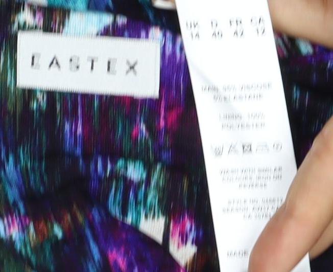 Eastex Women Multicoloured UK 12 Geometric Jersey Tunic Blouse