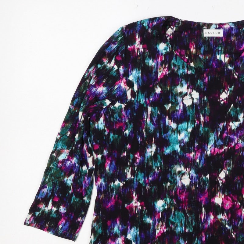 Eastex Women Multicoloured UK 12 Geometric Jersey Tunic Blouse