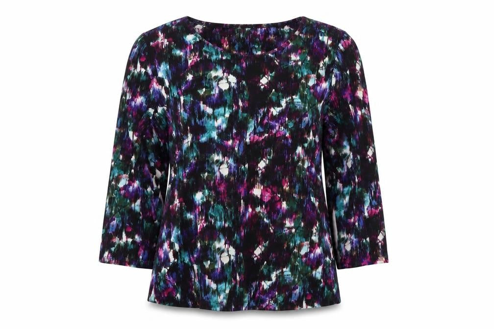 Eastex Women Multicoloured UK 12 Geometric Jersey Tunic Blouse