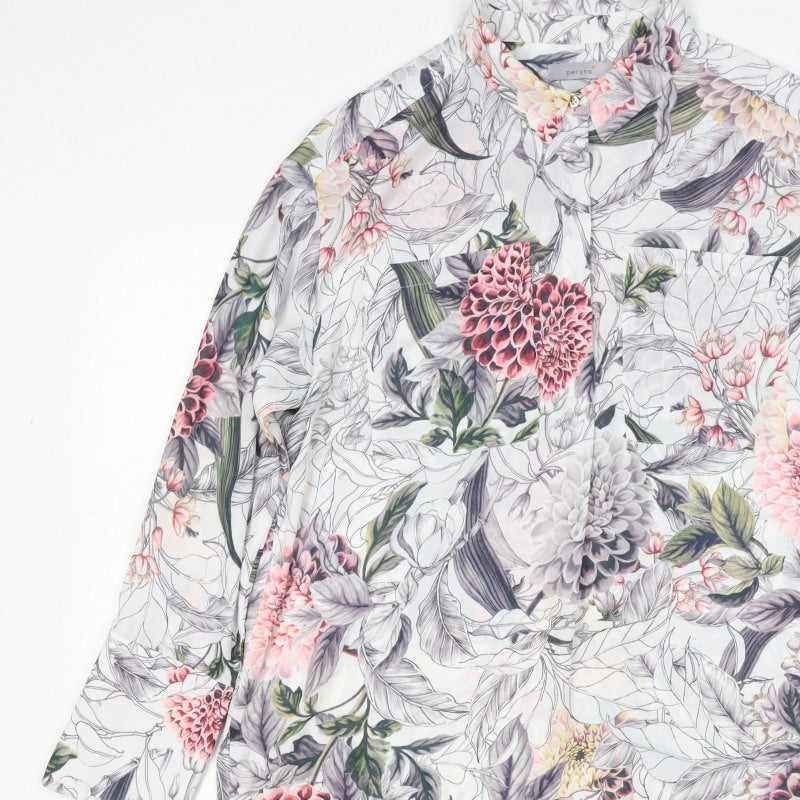 Per Una Women’s Multicoloured Floral Tunic Blouse UK 16 Long Sleeve