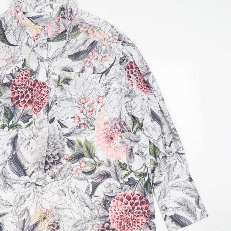 Per Una Women’s Multicoloured Floral Tunic Blouse UK 16 Long Sleeve