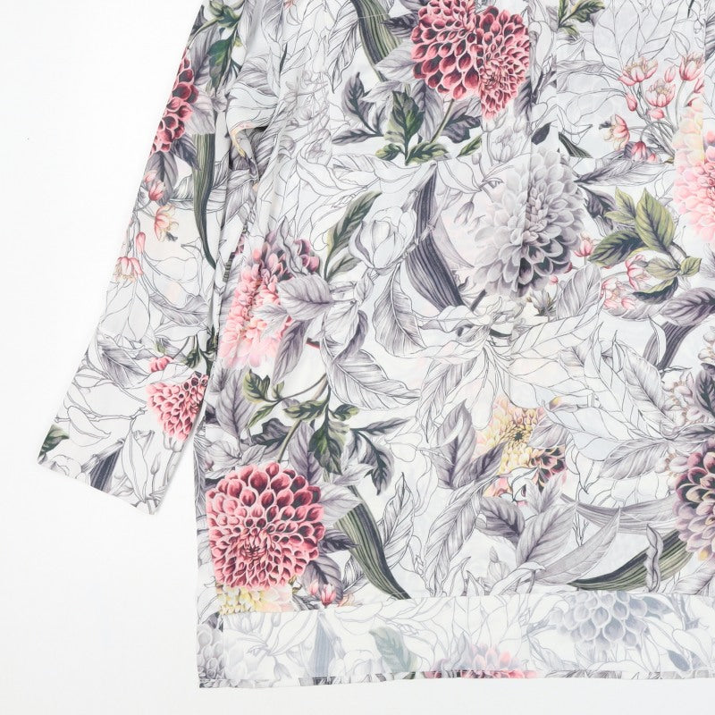 Per Una Women’s Multicoloured Floral Tunic Blouse UK 16 Long Sleeve