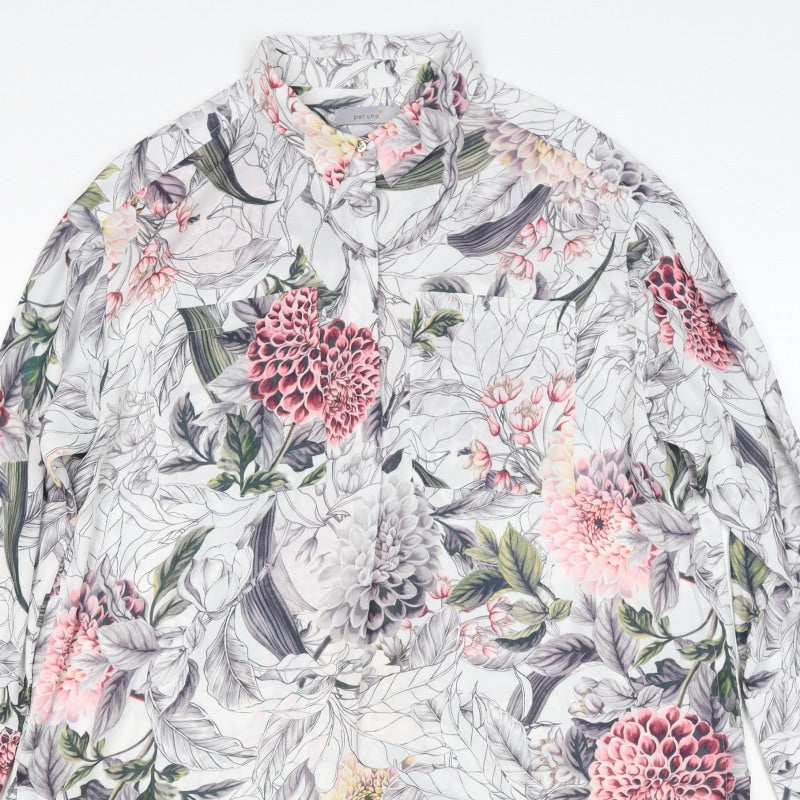Per Una Women’s Multicoloured Floral Tunic Blouse UK 16 Long Sleeve
