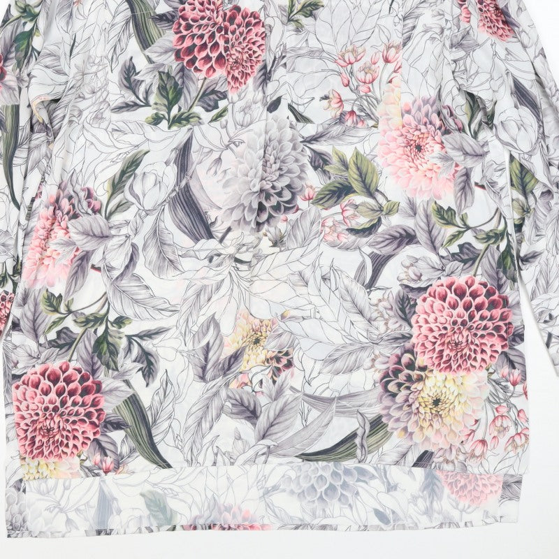 Per Una Women’s Multicoloured Floral Tunic Blouse UK 16 Long Sleeve