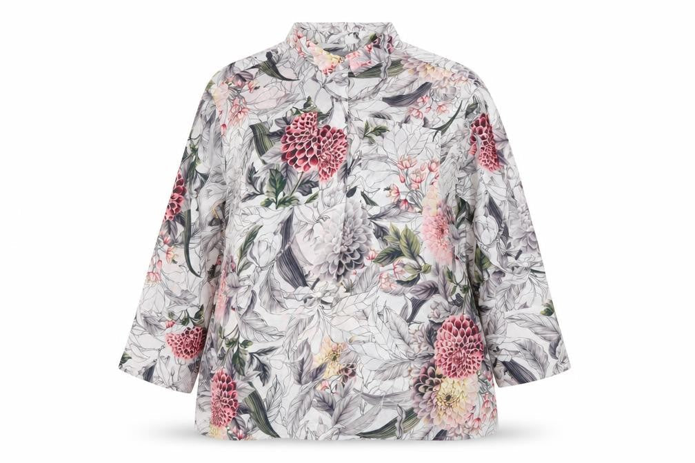 Per Una Women’s Multicoloured Floral Tunic Blouse UK 16 Long Sleeve