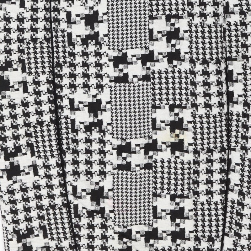 H&M Women Black White Houndstooth Bodycon Midi Dress UK 8 Long Sleeve