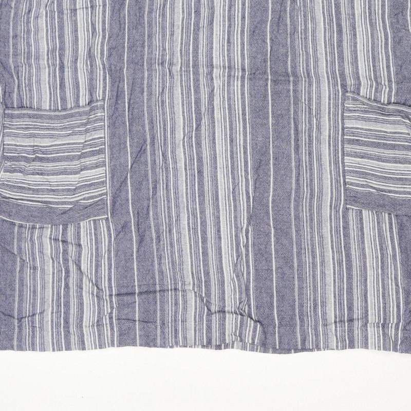 Roman Women Blue Stripe V-Neck Linen Blend Tunic Blouse Size 18
