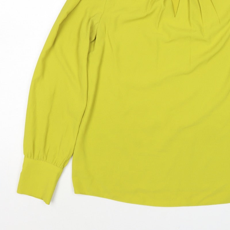 Dorothy Perkins Women Yellow Tall UK 8 High Neck Balloon Sleeve Blouse