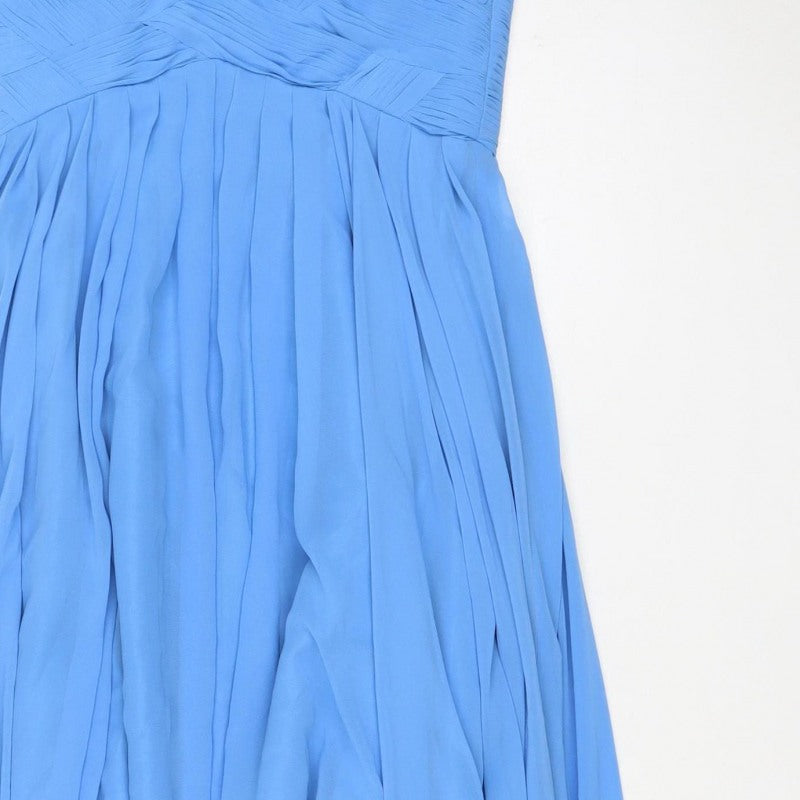 JS Collections Women Blue UK 8 Maxi Beaded Sweetheart Formal Dress