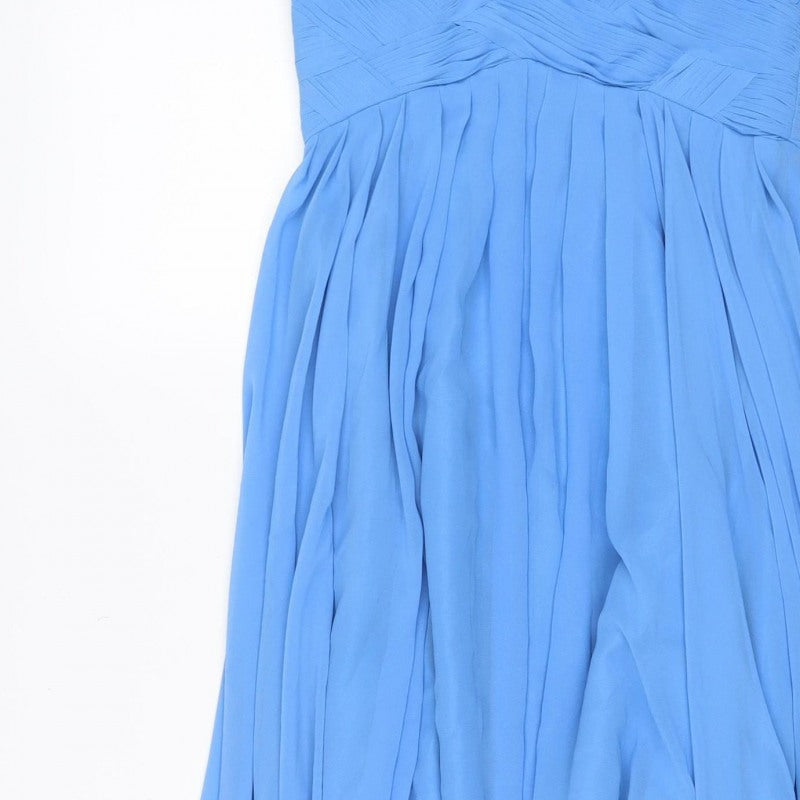 JS Collections Women Blue UK 8 Maxi Beaded Sweetheart Formal Dress
