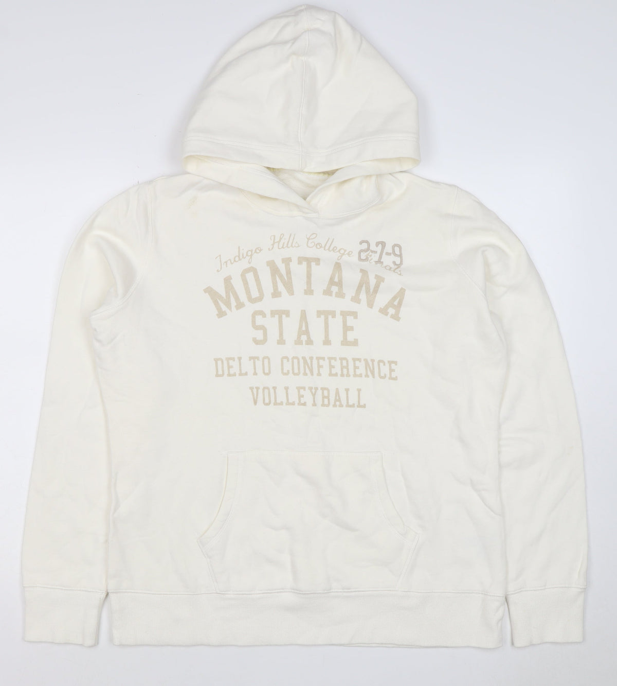H&M LOGG Men’s Ivory XL Montana State Volleyball Graphic Pullover Hoodie