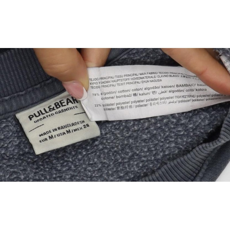 Pull&Bear Women’s Grey M Crew Neck Raglan Pullover Sweatshirt
