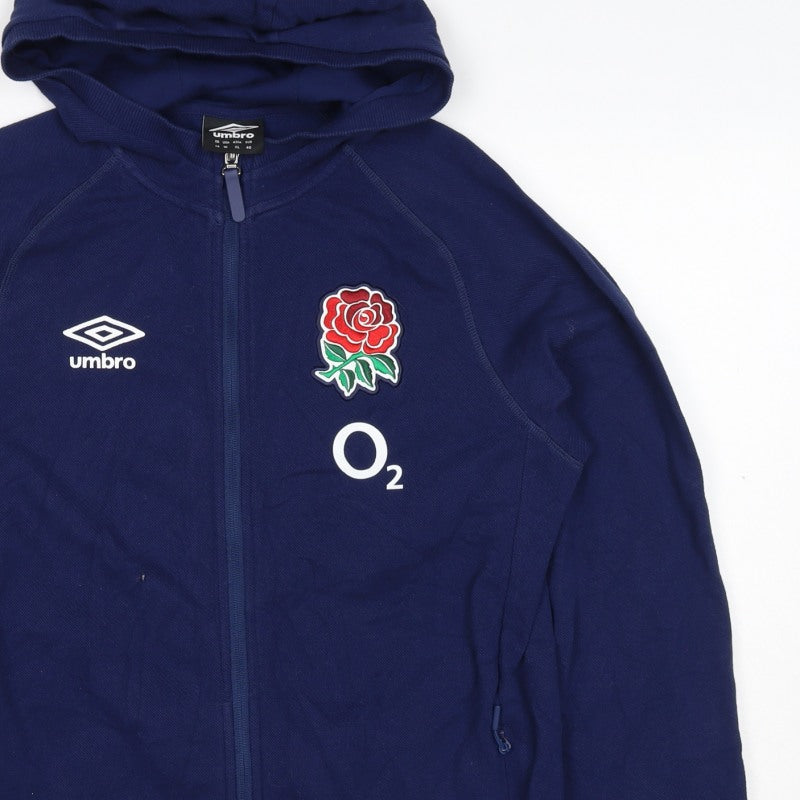 Umbro Teens Blue XL England Rugby O2 Full Zip Hooded Hoodie