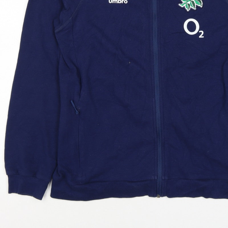 Umbro Teens Blue XL England Rugby O2 Full Zip Hooded Hoodie