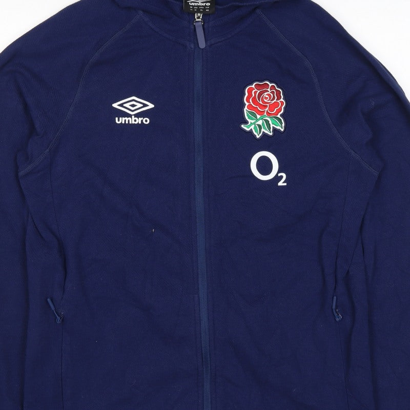 Umbro Teens Blue XL England Rugby O2 Full Zip Hooded Hoodie