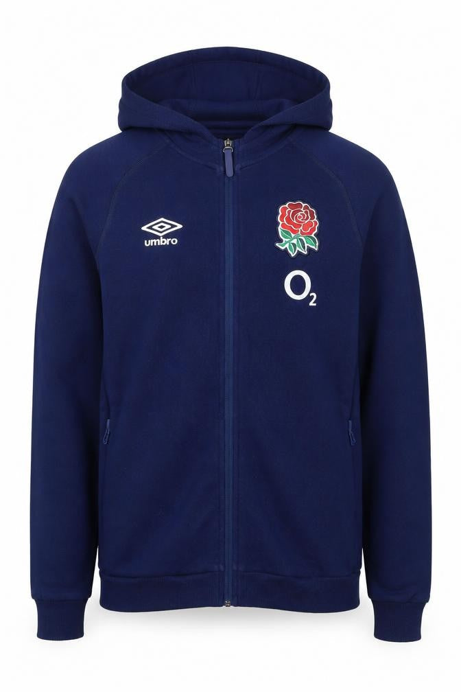 Umbro Teens Blue XL England Rugby O2 Full Zip Hooded Hoodie
