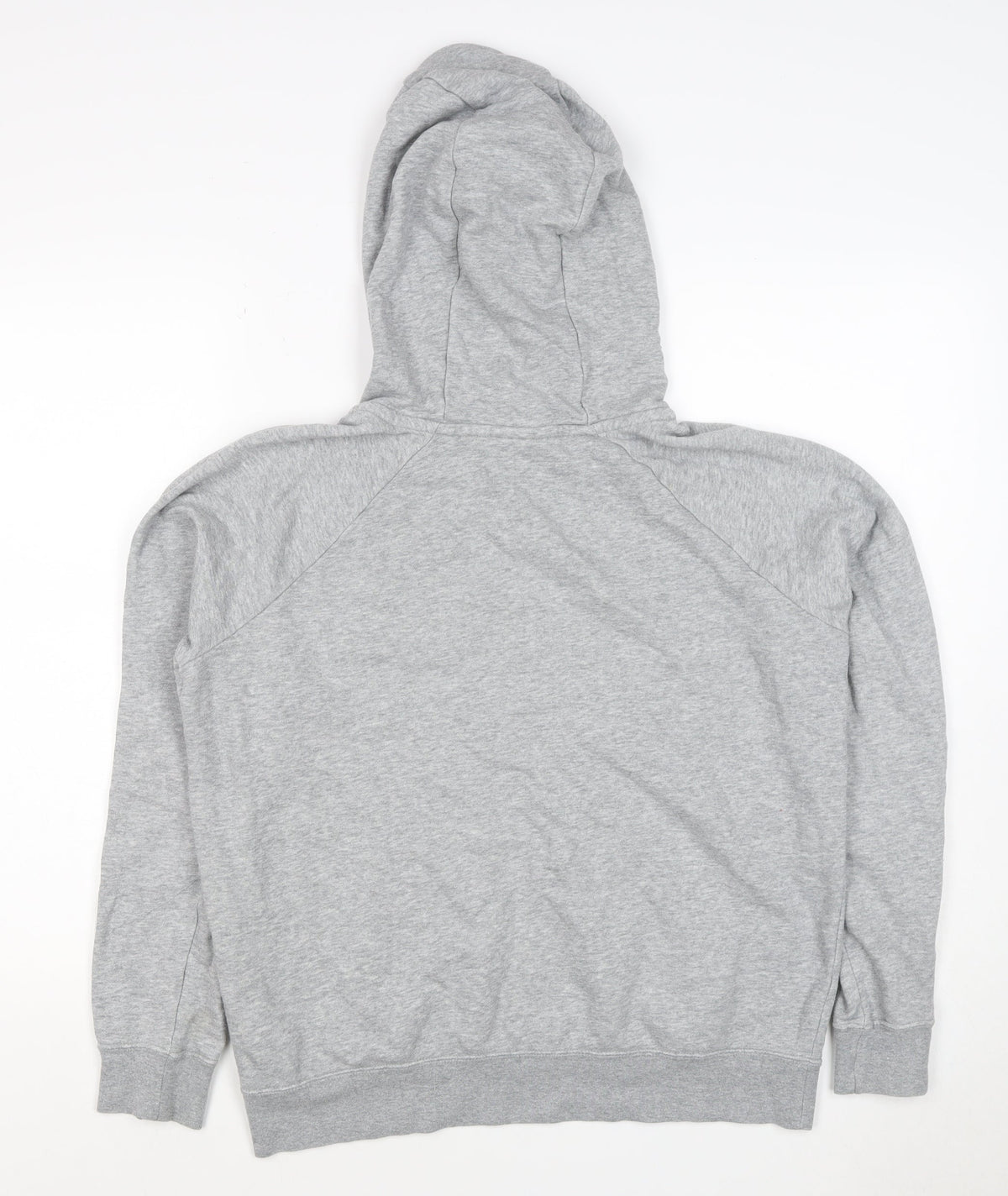 Nike Women Grey Logo Pullover Hoodie M Cotton Blend