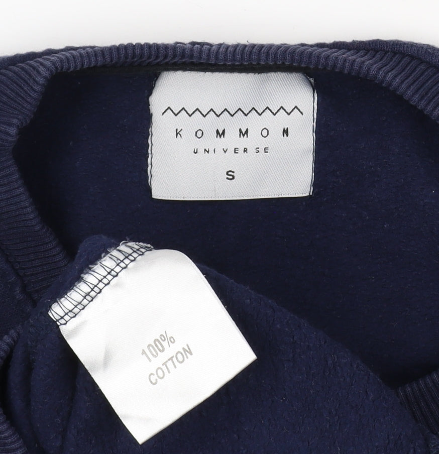 Kommon Universe Men’s Blue S Kommon Logo Graphic Crew Neck Sweatshirt
