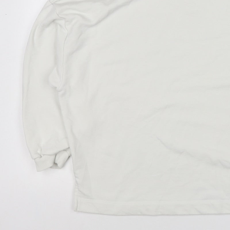 Lands' End Women's White XL Relaxed Crew Neck Pullover Sweatshirt