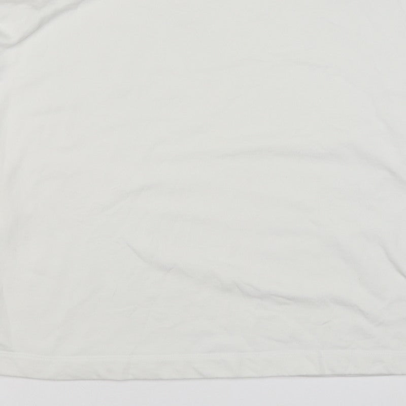 Lands' End Women's White XL Relaxed Crew Neck Pullover Sweatshirt