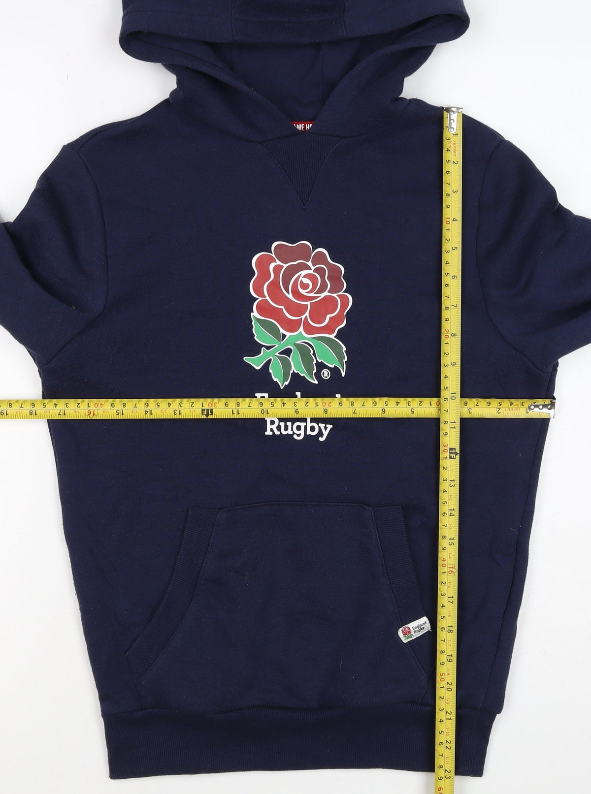England Rugby Boys Navy Pullover Hoodie 13 Years 158cm Rose Logo