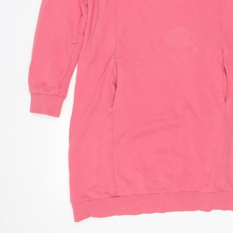 Joules Women’s Pink Size 8 Knee Length Jersey Jumper Dress Pockets