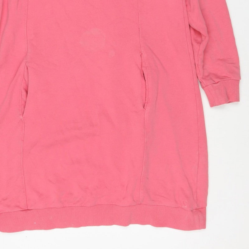 Joules Women’s Pink Size 8 Knee Length Jersey Jumper Dress Pockets