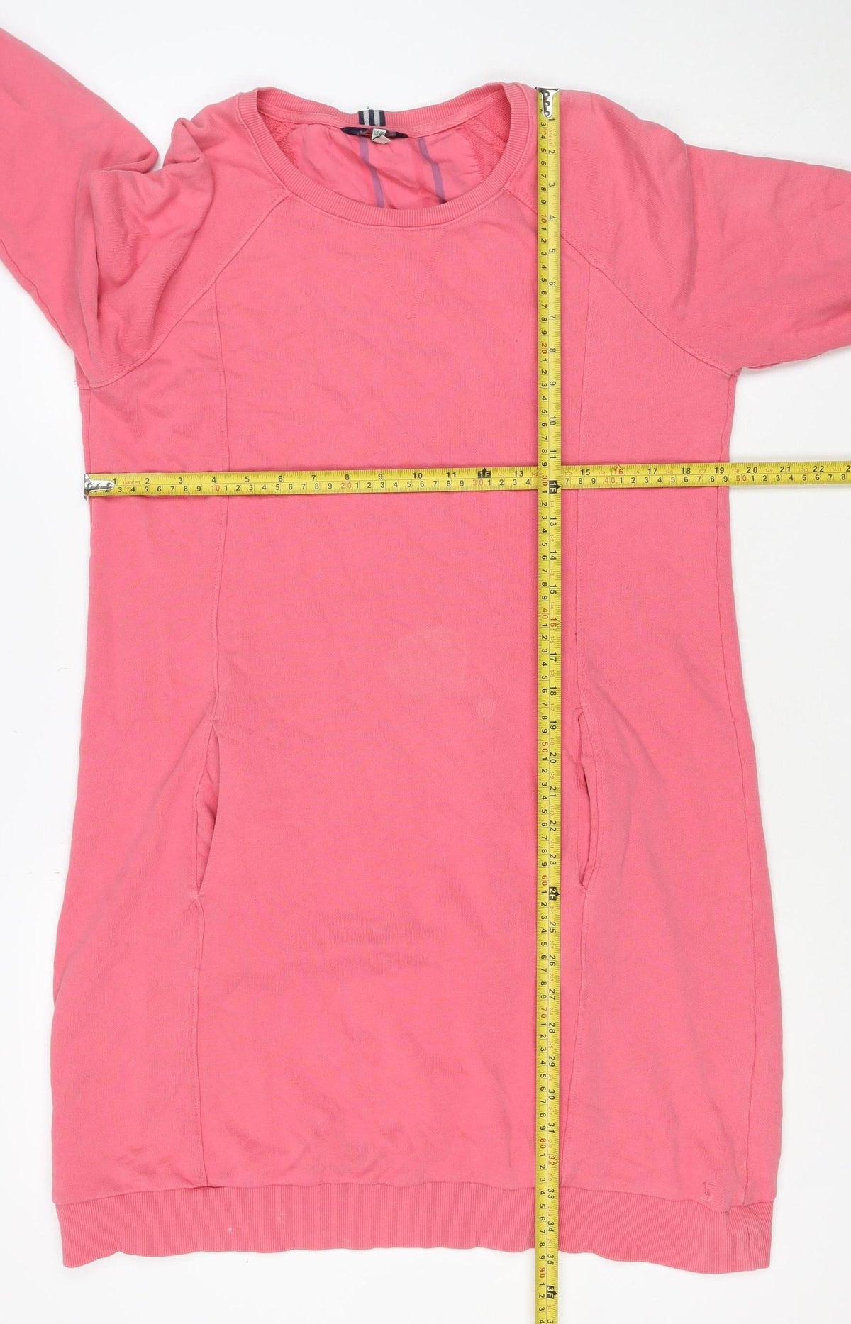Joules Women’s Pink Size 8 Knee Length Jersey Jumper Dress Pockets