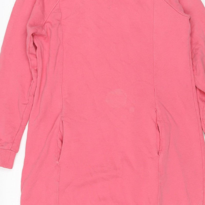 Joules Women’s Pink Size 8 Knee Length Jersey Jumper Dress Pockets