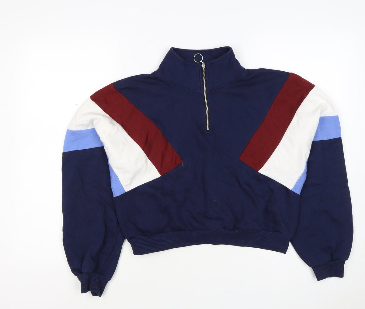 H&M Divided Women’s Multicoloured 1/4 Zip High Neck Jumper Size S