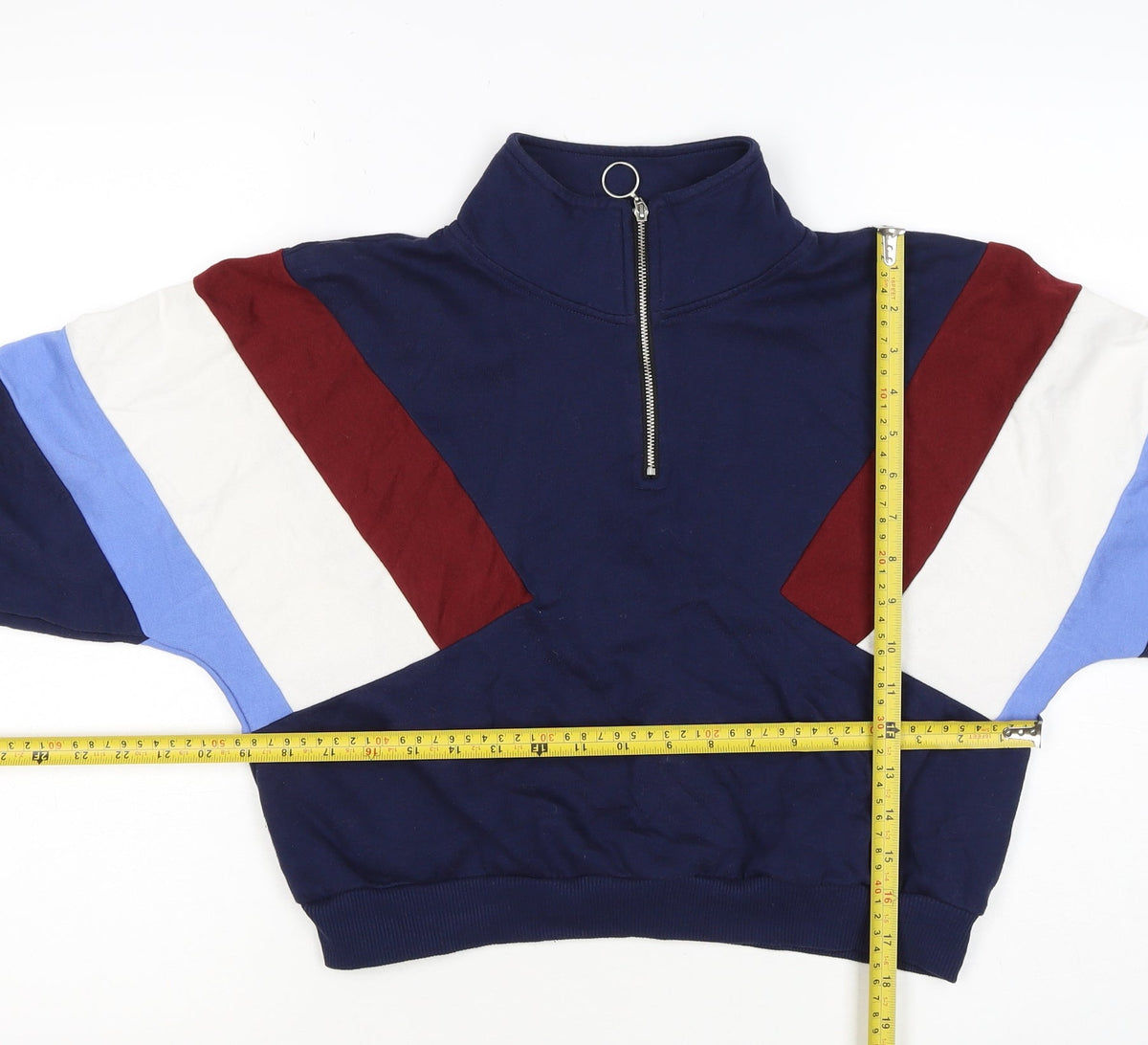 H&M Divided Women’s Multicoloured 1/4 Zip High Neck Jumper Size S