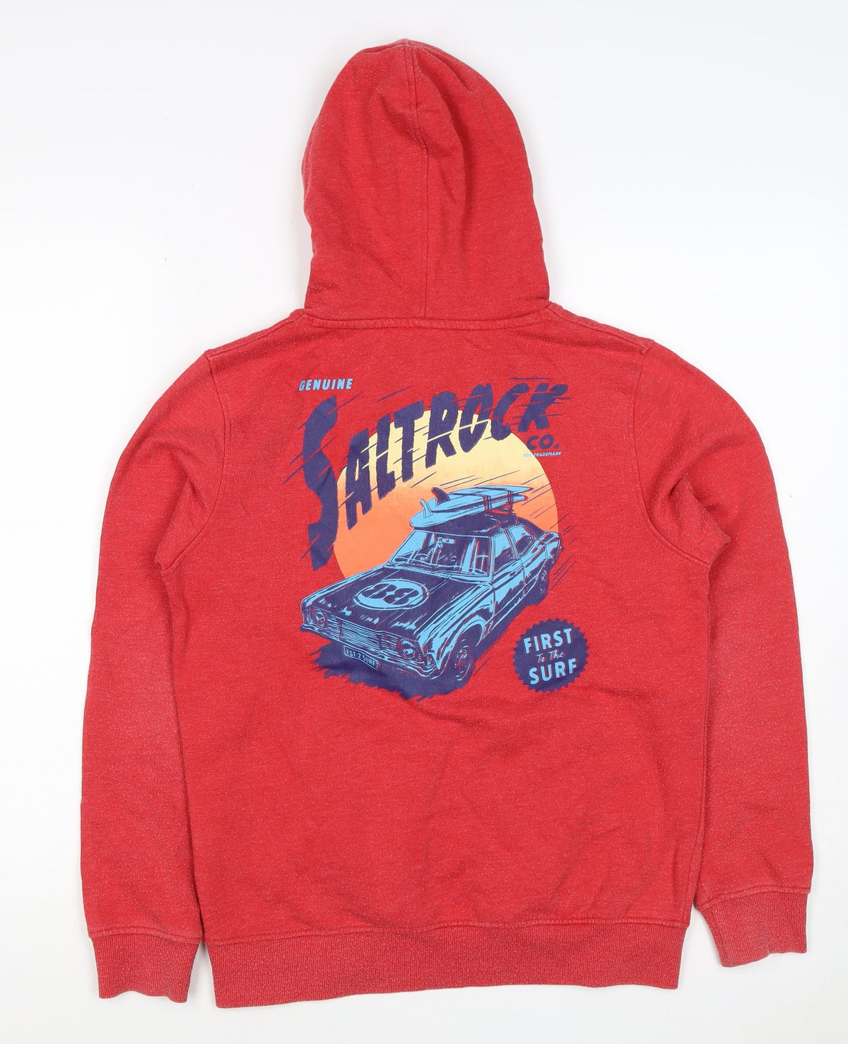 Saltrock Boys Red 11-12 Years Pullover Hoodie Surf Car Graphic