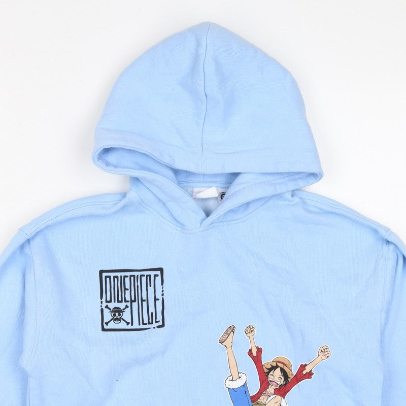 Zara Boys Blue 9-10 Years One Piece Luffy Graphic Print Pullover Hoodie